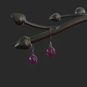14K WHITE GOLD FILLED CORUNDUM DROP EARRINGS